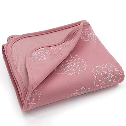 Image of Woolino Toddler Blanket - Merino Wool and Organic Cotton Baby Blanket for Girls and Boys - 4 Season - 52.5 inch x 40 inch - Succulent