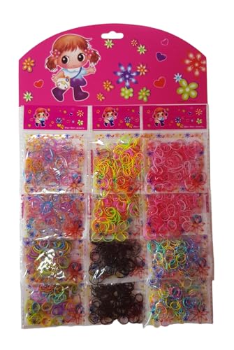 Cartela de Elásticos para Cabelo Coloridos, 1.500 Peças