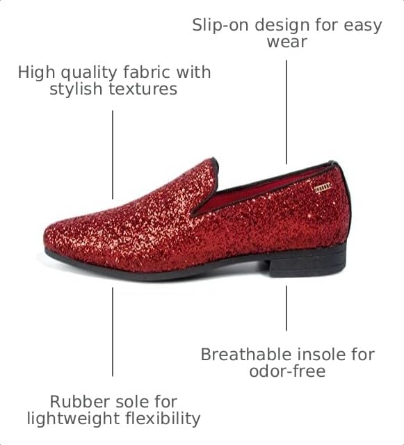 Image of ALLY UNION MAKE FORCE Mens Glitter Loafers Dress Slip on Party Wedding Penny Smoking Sparkly Shoes