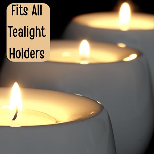 Image of Ein Sof Jumbo Tealight Candles - 9 Hour Long Burn Time - Unscented, Smokeless & Dripless Pure Wax - White Tea Lights for Home Decor, Diwali, Spa Emergency & Blackout (40 Pcs)