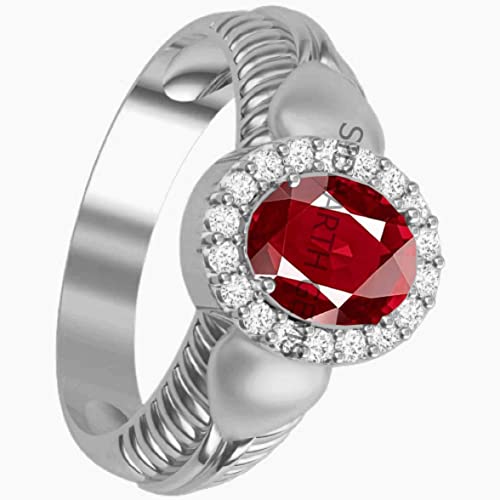 Bague en rubis naturel véritable d'exception et argent ajustable - 2