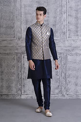 Image of UnM Men Silk Blend Classic Kurta Set