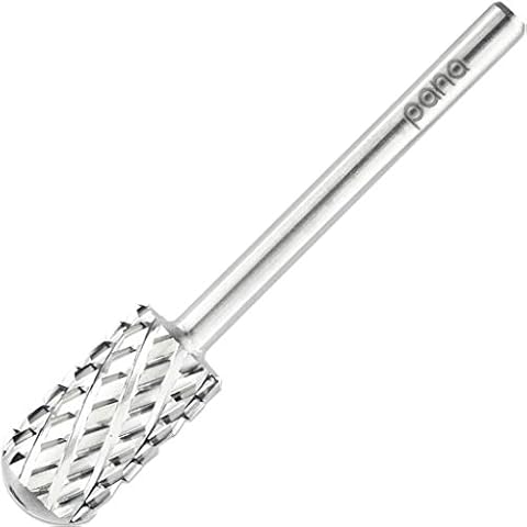 Pana 3/32" Safety Nail Carbide - Smooth Round Top Large Barrel Head for Electric Dremel Drill Machine - Grit Size: (4XC, 3XC, 2XC, XC, C, M, F, XF) (4 Extra Coarse (4XC) SILVER) Cover