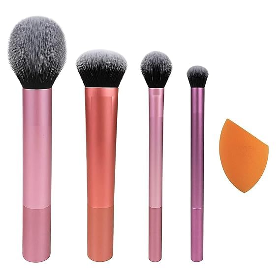 Makeup Brush Set with Travel Sponge Blender for Eyeshadow, Foundation, Blush, and Concealer, Set of 5-picture-27