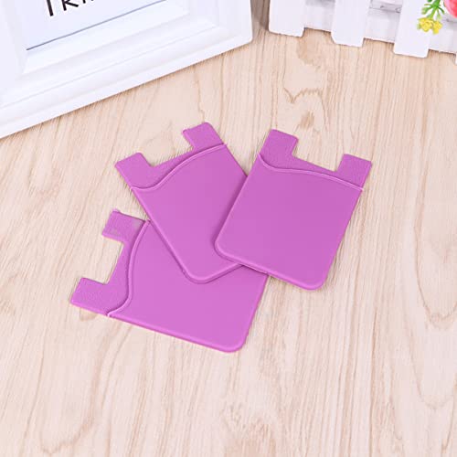 Pacote com 3 porta-cartão adesivo para celular na parte de trás do telefone, bolso para carteira, po