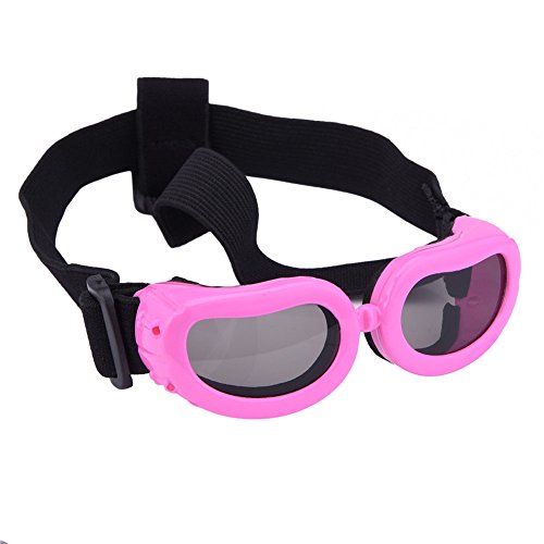 Outdoor Dog Sunglasses Anti-UV Eye Protection Goggles Waterproof Windproof Anti-Fog for Small Pet Puppy Cat (Pink)