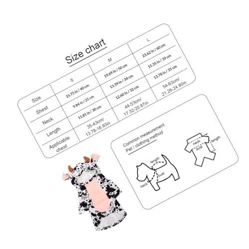 Disfraz para perro con diseño de vaca, talla M miniatura 2