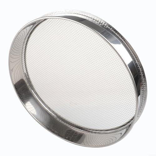 Besttoolifes Setaccio per farina in acciaio inox, 40 cm, setaccio a maglia fine per cottura, colino da cucina e filtro con 5 maglie (bronzo rosso)