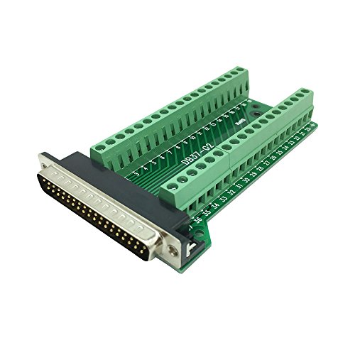 Sysly DB37 Male Female 37pin Port Adapter Connector Header Terminal Breakout PCB Board 2 Row Riveting Tooth (Male)