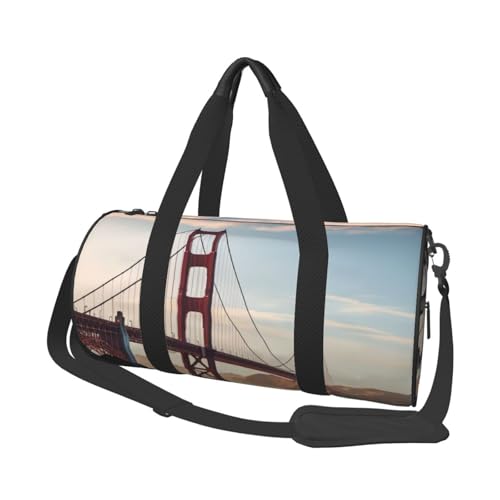 Travel Duffel Bag Lightweight Carry On Weekender Overnight Bags Golden Gate Bridge Sports Tote Gym Backpack with Adjustable Strap Hospital Bags Foldable Luggage Bag for Women Men