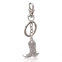 Liavy's Cowboy Boot Charm Fashionable Keychain - Sparkling Crystal - Unique Gift and Souvenir