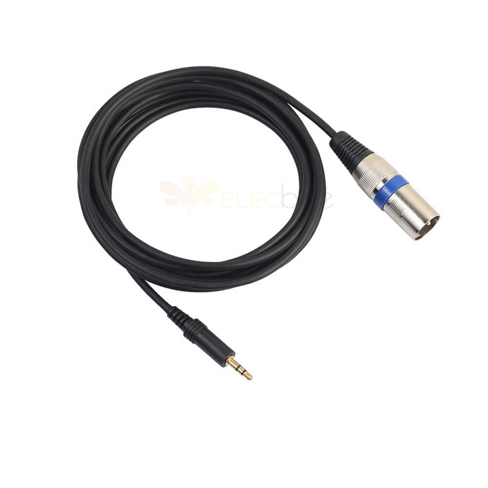 Aux Audio Cable PVC Copper Clad Aluminum XLR Male to 3.5Mm Male Adapter Cable for Phone Microphone 3Meter