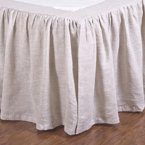 Falda de cama de lino negro Queen de 60x80 pulgadas para canapé 3