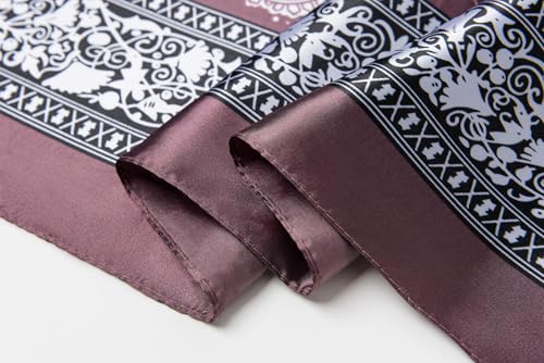 Image of 35 inch Men's Silk Cowboy Scarf - Oversized Western Bandana Neckwear, Large Square Scarf with Gift Packaging