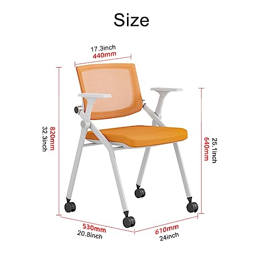 Ergonomic Chair with Attached Tablet Arm Office Chair Writting Board,Reception Chair Stackable Confe