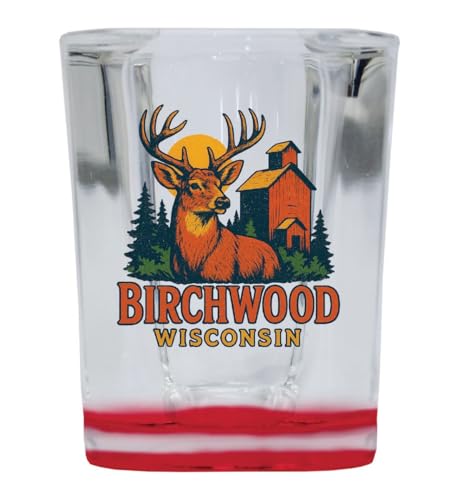 Vaso vintage cuadrado souvenir rojo 2 oz