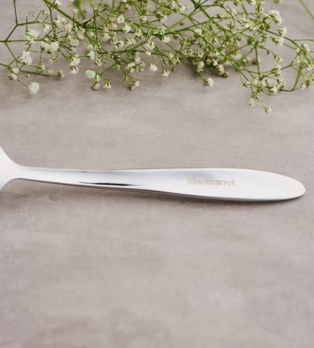 Image of BlackCarrot's 6 Pieces Rose Gold 304 Grade Stainless Steel Table Forks Set for Home & Kitchen, Fruit Fork, Dining Table, Shiny with 4mm Thickness, Silver