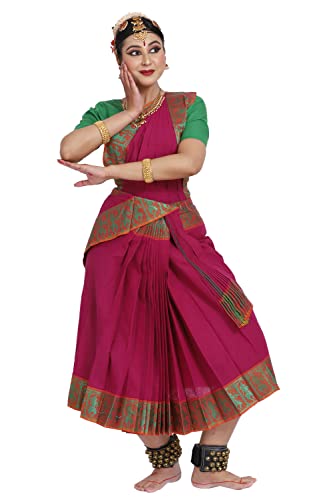 Image of Bharatnatyam Costume for Girls | Bharatanatyam Dress for Kids | Readymade Classical Dance Costume for Annual Function & Stage Performance