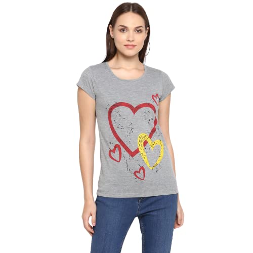 Image of Modeve Women Printed Cotton Blend Half Sleeve Round Neck T-Shirt for Summer