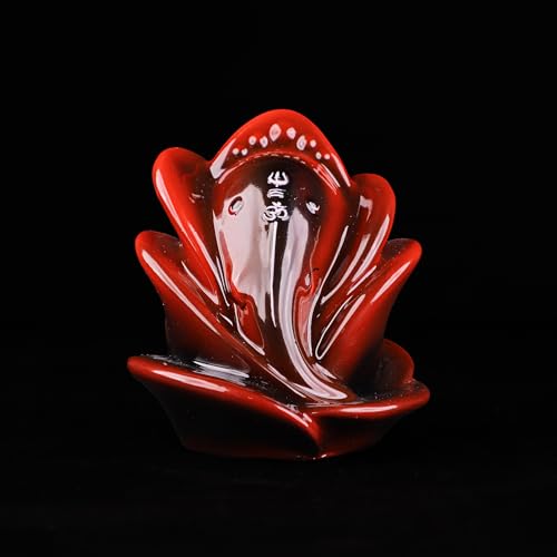 Image of Artarium 3 Inch Rose Shape Ganesh Idol for Car Dashboard | Red Shri Ganesh Ji Murti for Puja and Home Decor | Ganesh Ji Statue for Office Desk, Housewarming & Gift Items, Spiritual Sculpture