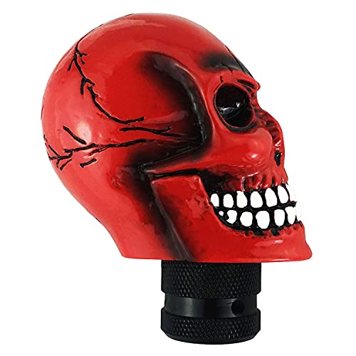 Abfer Skull Shift Knob Gear Stick Head Replace Red Shifter Lever Knob Fit Most Automatic Manual Truck Vehicles, Red #TOP4
