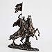 Veronese Design 14 3/4 Inch Medieval Times Crusades Templar Knight on Horse Holding Flag Antique Bronze Color