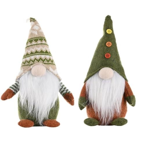 Kezidhp 2 peças bolas árvore de Natal, boneco de duende natalício de pelúcia, figura decorativa para interior, árvore de Natal e decorações de casa