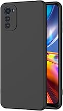AICEK Compatible with Motorola Moto E32 Cover, Silicone Case for Moto E32 Soft TPU Slim Bumper Case Black