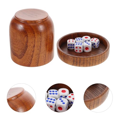 Copa de dados de madera Toddmomy con acabados de alta calidad para mesa 7
