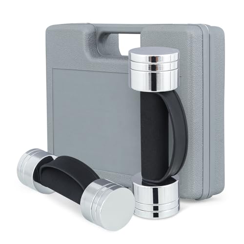 Adjustable Dumbbell Set with Carrying Case, Hand Weights Dumbbells Set for Women Men, Exercise & Fitness Dumbbells Set of 2, Each 3-5 Lbs Free Weights for Home Gym