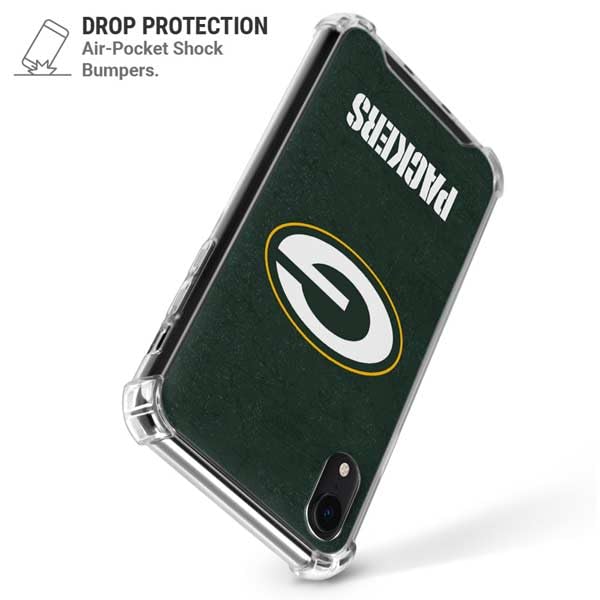 Skinit Clear Phone Case Compatible with iPhone XR - Officially Licensed NFL Green Bay Packers Distressed Design