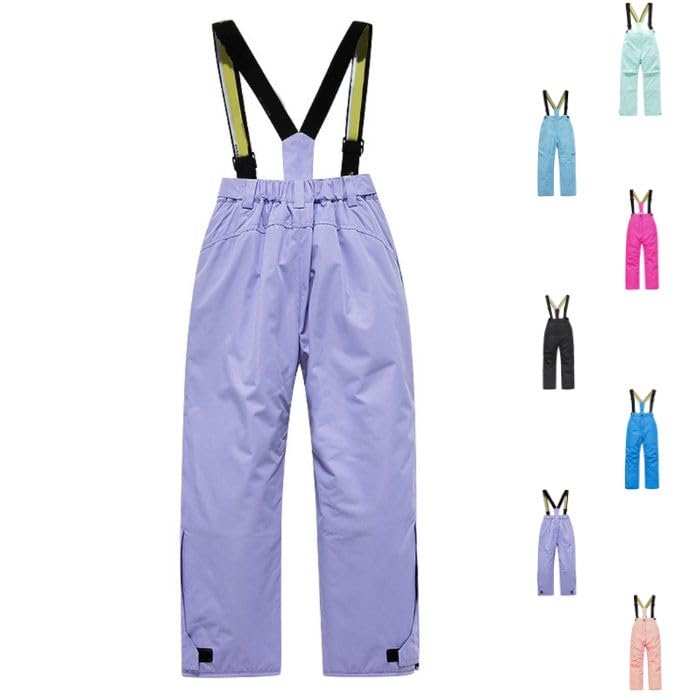 Snow Suit for Kids Boys Girls Ski Bibs Waterproof Insulated Cozy Snowpants Purple 7-8 Years - image 1