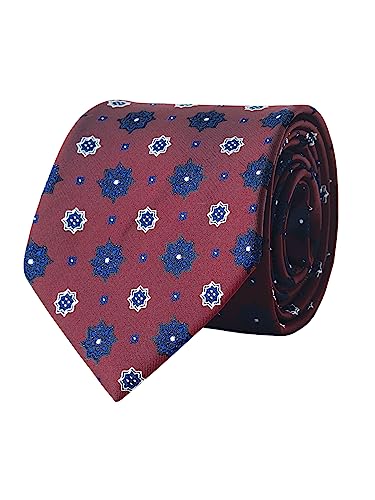 WANYING Corbata Burdeos de 8 cm para Hombre Tejido Jacquard Estándar Corbata para Negocios Informal Formal Boda Fiesta Retro - 25 Burdeos Estrellas