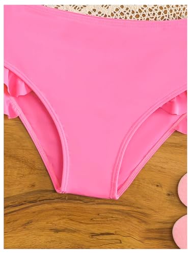 OYOANGLE Girl's Two Piece Swimsuits Cute Tie Dye Criss Cross Bikini Set Ruffle Bathing Suits4