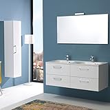 COMPOSIZIONE GRANDE DA 120 CM CON DOPPIO LAVABO, SPECCHOI E LUCE IN BIANCO LUCIDO Kiamami Valentina sa da sempre arredare la zona bagno, facendo fronte alle numerose e più svariate richieste e necessità di un vasto pubblico di clienti. All'interno del nostro catalogo come sono presenti soluzioni per il bagno piccolo, sono presenti anche proposte per ambienti più g.