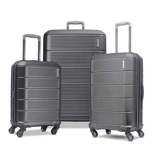 Image of American Tourister Stratum 2.0 Expandable Hardside Luggage with Spinner Wheels, Charcoal, 3-Piece Set (20 /24 /28)
