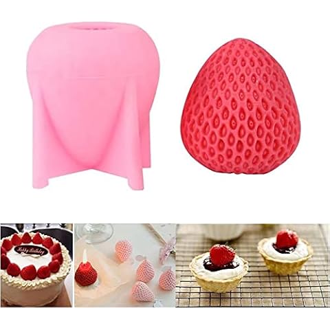 Strawberry Molds Silicone for Chocolate, Cake Decoration, Candy,fondant,Clay,Candle,soap,Resin (Strawberry mold) Cover