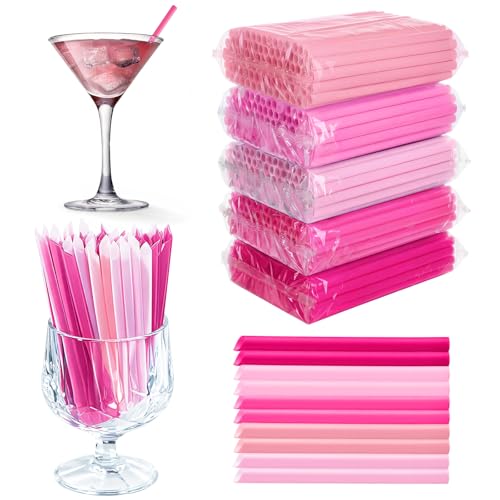 Pitillos desechables plástico 5 pulg. rosados 1000 pcs miniatura 1