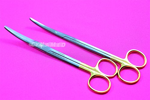 GERMAN PREMIUM 2 TC METZENBAUM plus MAYO DISSECTING SCISSOR CURVED 6.75 inches DENTAL CYNAMED