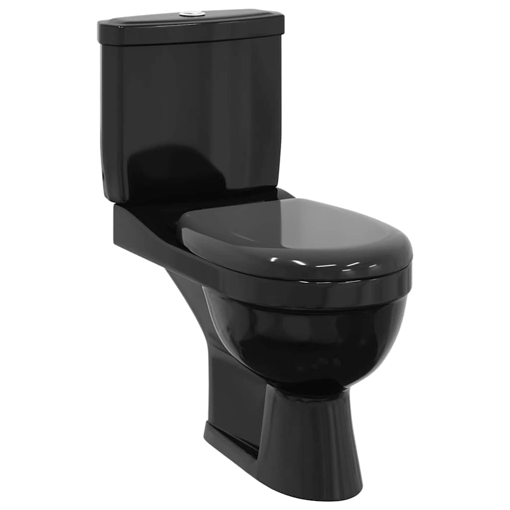 WC avec chasse d'eau noire, WC en céramique avec chasse profonde, double chasse 3 ou 6 litres, avec abattant à fermeture douce, design moderne pour la salle de bain