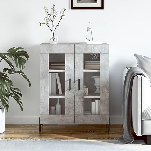 Lalfkkii Aparador moderno mueble de entrada, decoración de interiores, ideal para salones, dormitorios u oficinas, armario de almacenamiento, diseño sencillo y práctico, gris cemento, 69,5 x 34 x 90