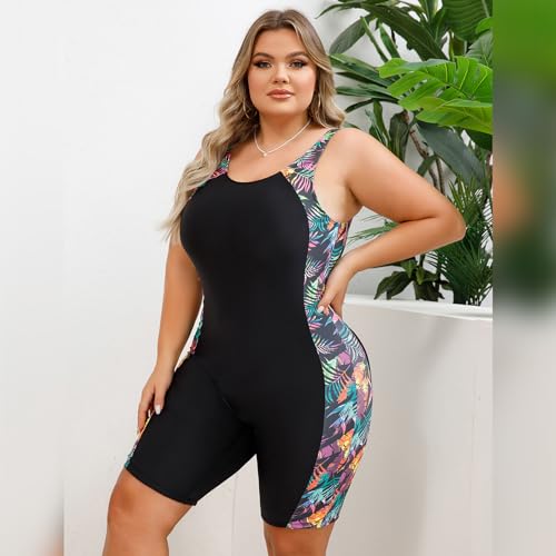IDOPIP Plus Size One Piece Swimsuit for Women Tummy Control Bathing Suit Sun Protection UPF 50+ Rash Guard Surfing Swimwear4