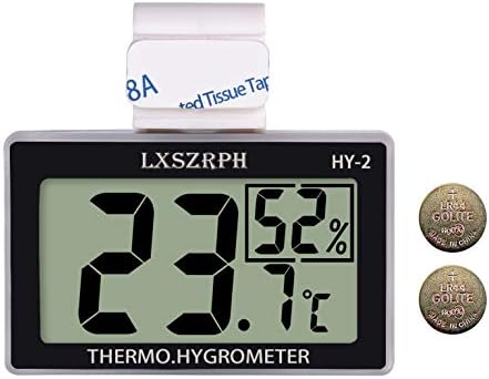 LXSZRPH Reptile Thermometer Hygrometer HD LCD Reptile Tank Digital Thermometer with Hook Temperature Humidity Meter Gauge for Reptile Tanks, Terrariums, Vivarium (1pack)