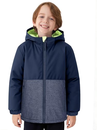Image of PAMLULU Boys Winter Coats Waterproof Breathable Snowboarding Ski Jackets Fleece Lined Hooded Rain Coat for Kids