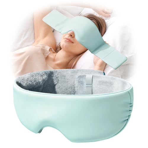 auvstar Schlafmaske für Frauen Männer Weighted Eye Mask Seiden Schlafmaske Augenmaske aus Baumwolle, Ergonomisch Verstellbare Augenbinde für Reise...