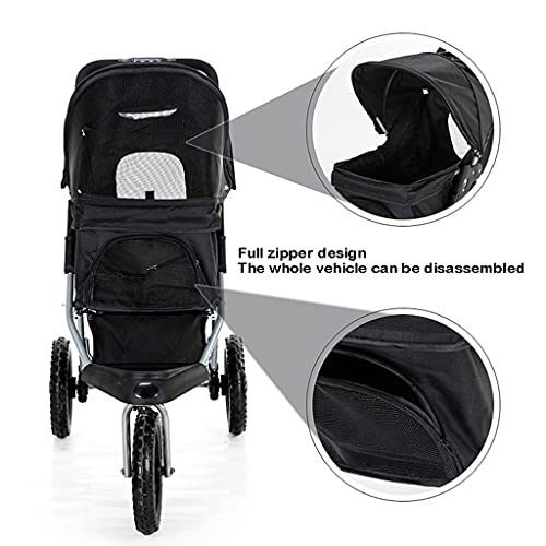 Cochecito para perros de 3 ruedas ligero y plegable para mascotas 3