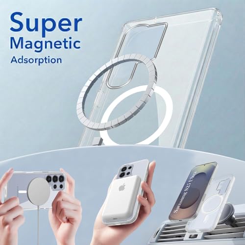 Image of Jkobi Lifetime Anti-Yellow MagSafe Compatible Clear Back Cover Case for Samsung Galaxy S25 Ultra (Sleek Hard Crystal | Shockproof and Camera Protection)