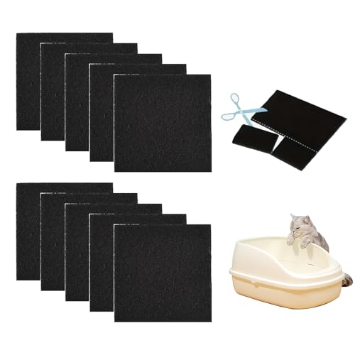 svpfuo 10 pezzi di lettiera per gatti con filtro ai carboni attivi, ad alta assorbenza, filtro al carbone attivo, utilizzato in contenitori per compost e per alleviare gli odori nelle lettiere