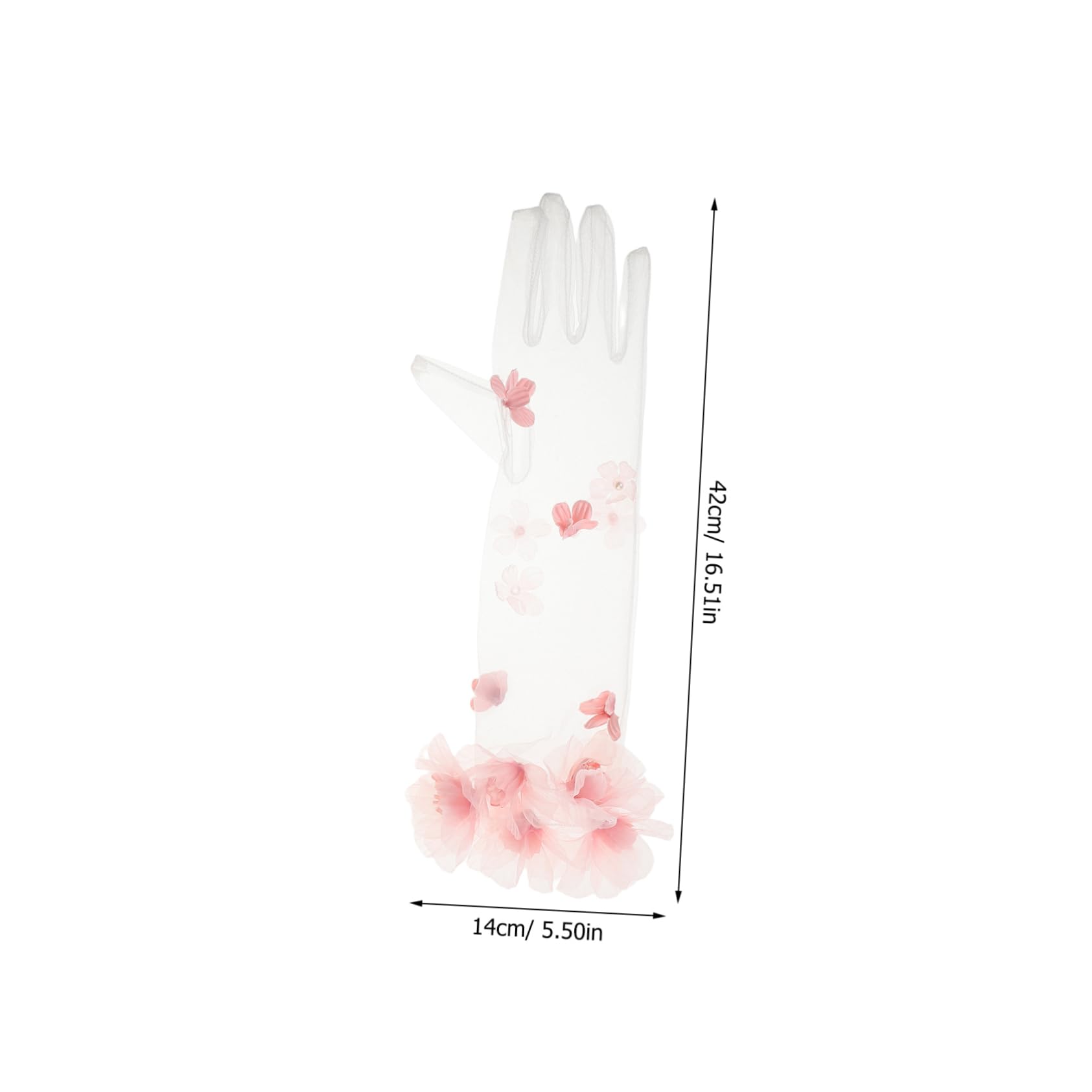 Guantes de Boda Largos de Tul Transparente para Novia Fiestas de Té y Actuaciones Escenario Color Rosa