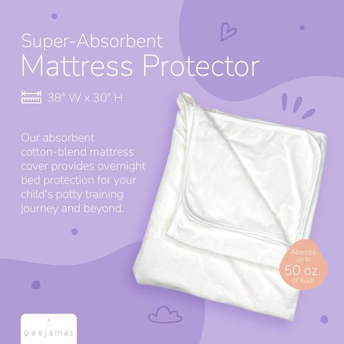 Image of Peejamas 2 Pack Potty Training Pee Pads for Kids, Toddler - 100% Waterproof, Non Slip & Reusable Mattress Protector - Fits Twin Mattresses up to 14 inch Deep, 38 inch W x 30 inch L